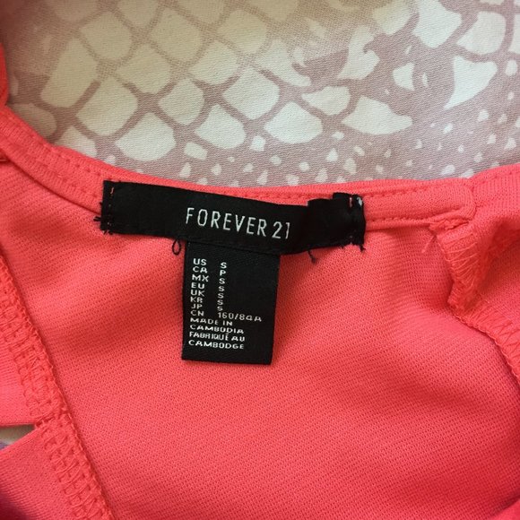 Coral Crop Tank Top with Bow Detail - Picture 3 of 3
